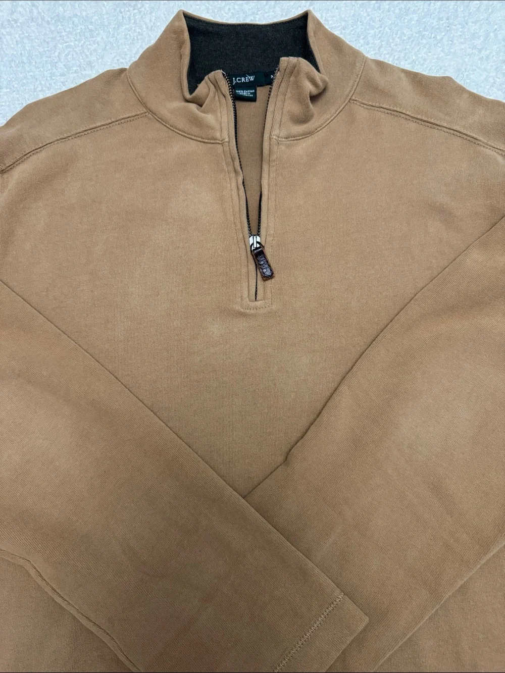 J. Crew Men’s Caramel Brown Half-Zip Pullover